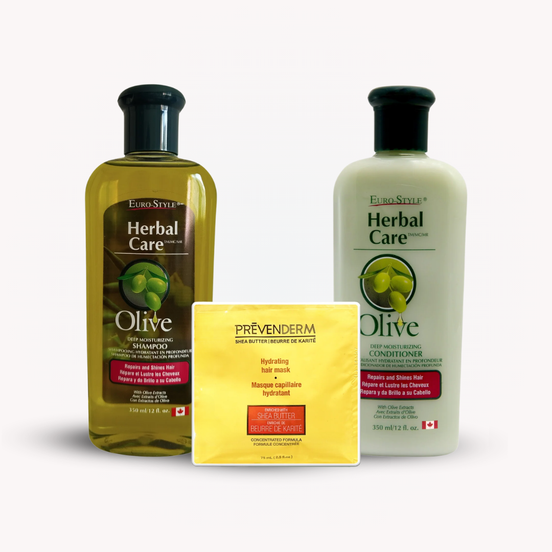 Intense Moisturizing Pack: Shampoo, Conditioner and Hair Mask with Olive Oil &amp; Shea Butter
