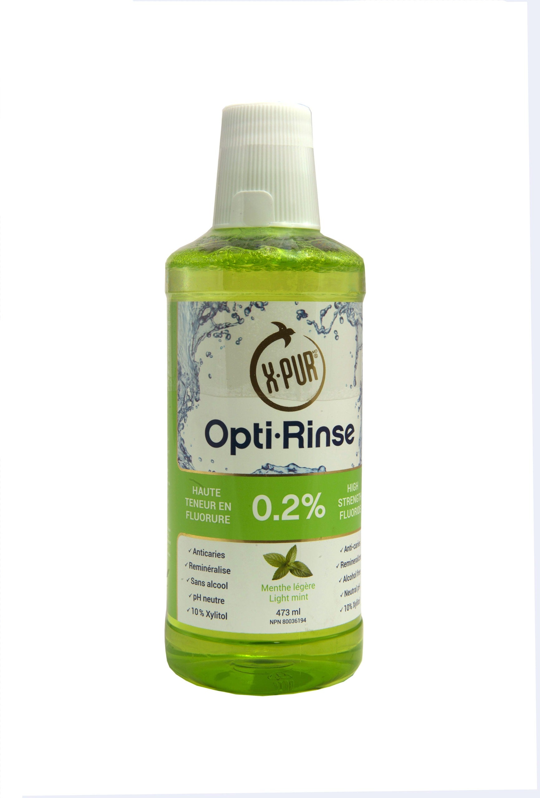 Opti-Rinse ANTI-CAVITY MOUTHWASH Alcohol-free mint flavor 473mL